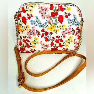 Nanette Lepore Women's Floral Printed Crossbody with Gold Chain